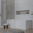 L shaped Bath Screen with Rail Radiant