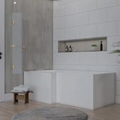 L shaped Bath Screen with Rail Radiant