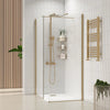 Walk-In 1200mm x 800mm Brushed Gold Shower Enclosure with Tray Radiant