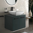 Celeste 600mm Wall Hung Green Vanity Unit with Square Countertop Basin