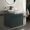 Celeste 600mm Wall Hung Green Vanity Unit with Square Countertop Basin