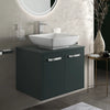 Celeste 600mm Wall Hung Green Vanity Unit with Square Countertop Basin