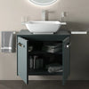 Celeste 600mm Wall Hung Green Vanity Unit with Square Countertop Basin
