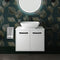 Celeste 600mm Wall Hung White Vanity Unity with Square Countertop Basin