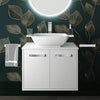 Celeste 600mm Wall Hung White Vanity Unity with Square Countertop Basin