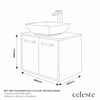 Celeste 600mm Wall Hung White Vanity Unity with Square Countertop Basin