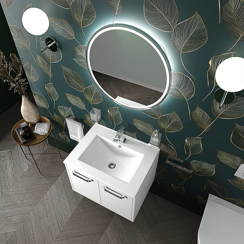 Celeste 600mm Wall Hung White Vanity Unity with White Basin