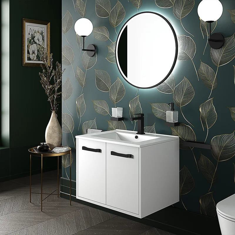 Celeste 600mm Wall Hung White Vanity Unity with White Basin