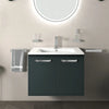 Celeste 600mm Wall Hung Green Vanity Unit with White Basin
