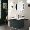 Celeste 600mm Wall Hung Green Vanity Unit with White Basin