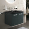 Celeste 600mm Wall Hung Green Vanity Unity with Black Basin