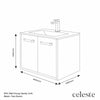 Celeste 600mm Wall Hung Green Vanity Unity with Black Basin