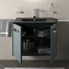 Celeste 600mm Wall Hung Green Vanity Unity with Black Basin