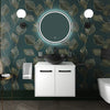 Celeste 600mm Wall Hung White Vanity Unity with Black Round Countertop Basin