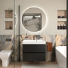 Linnea 700mm Black Wall Hung Vanity Unit with White Basin