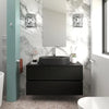 Linnea 1000mm Black Wall Hung Countertop Vanity Unit with Black Basin