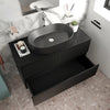 Linnea 1000mm Black Wall Hung Countertop Vanity Unit with Black Basin