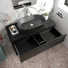 Linnea 1000mm Black Wall Hung Countertop Vanity Unit with Black Basin