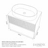 Linnea 700mm White Wall Hung Vanity Unit with Black Countertop and Basin