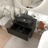 Linnea 700mm Black Wall Hung Vanity Unit with Black Basin