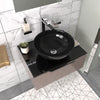 Pemberton 600mm Gold Vanity Unit with Black Countertop Basin & Glass Top with Tap