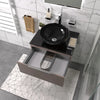 Pemberton 600mm Gold Vanity Unit with Black Countertop Basin & Glass Top with Tap