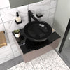 Pemberton 600mm Gold Vanity Unit with Black Countertop Basin & Glass Top with Tap