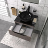 Pemberton 600mm Gold Vanity Unit with Black Countertop Basin & Glass Top with Tap