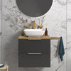 Sonix Grey 600 Wall Hung Oak Countertop Unit with Basin