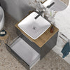 Sonix Grey 600 Wall Hung Oak Countertop Unit with Basin