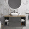 Sonix Grey 1200 Wall Hung 2 Drawer Vanity Sink Unit with Oak Countertop