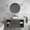 Sonix Grey 1200 Wall Hung 2 Drawer Vanity Sink Unit with Oak Countertop