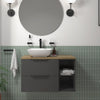 Sonix 900 Grey Wall Hung Unit with White Basin and Oak Countertop