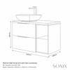 Sonix 900 Grey Wall Hung Unit with White Basin and Oak Countertop