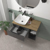 Sonix 900 Grey Wall Hung Unit with White Basin and Oak Countertop