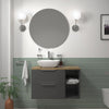 Sonix 900 Grey Wall Hung Unit with White Basin and Oak Countertop