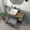 Sonix 900 Grey Wall Hung Unit with White Basin and Oak Countertop