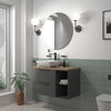 Sonix 900 Grey Wall Hung Unit with White Basin and Oak Countertop