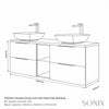 Sonix White 1500 Double Vanity Unit with Solid Oak Worktop