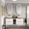 Sonix White 1500 Double Vanity Unit with Solid Oak Worktop