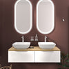 Jivana White 1200mm Wall Hung Vanity Double Sink Unit with Oak Countertop