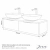 Jivana White 1200mm Wall Hung Vanity Double Sink Unit with Oak Countertop