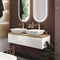 Jivana White 1200mm Wall Hung Vanity Double Sink Unit with Oak Countertop