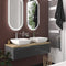Jivana Grey 1200mm Wall Hung Vanity Double Sink Unit with Oak Countertop