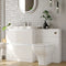 Ashford 800 White Cloakroom Suite: Vanity Unit, WC Unit & Toilet, Deep Basin, 2 Drawer, Handleless