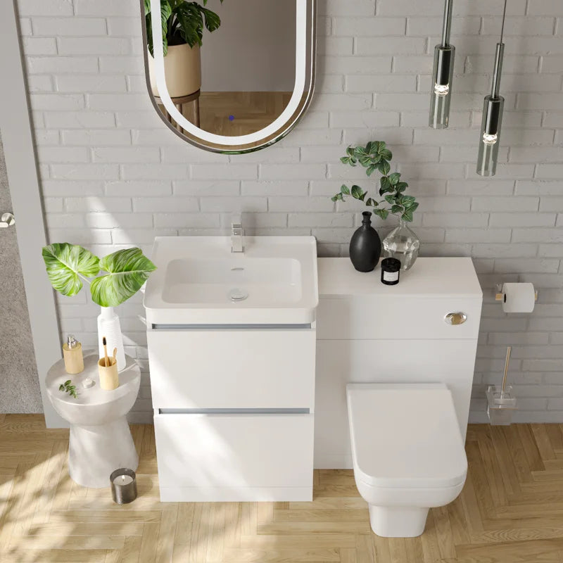 Ashford 600 White Vanity Unit with Back-to-wall Toilet