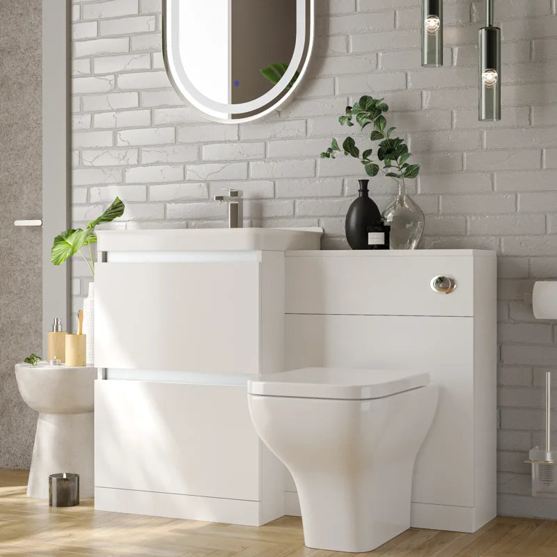 Ashford 600 White Vanity Unit with Back-to-wall Toilet