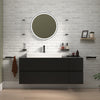 Linnea Black 1300mm Wall Hung Vanity Unit with White Sink & Side Unit