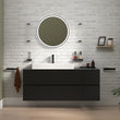 Linnea Black 1300mm Wall Hung Vanity Unit with White Sink & Side Unit