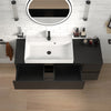Linnea Black 1300mm Wall Hung Vanity Unit with White Sink & Side Unit